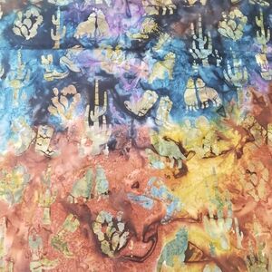Western Batik Fabric 1 Yard Cowboy Boots Cactus Quilting